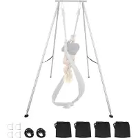Vevor Yogastativramme, 3m langt svingstativ, maks 250 kg belastning, trekantet luftrigg, luftstativer i silke for yogaentusiaster, sklisikker base, lett, avtakbar design