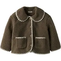 Lil´ Atelier Lil' Atelier Fleecejakke - Teddy - NmfLajo - Shitake - - 7-8 år (122-128) - Fleecejakke