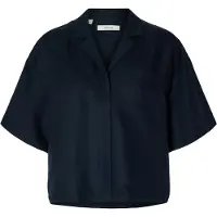 Selected Lyra Boxy Linen Blend Kortarmet Skjorte