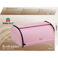 King Hoff Brødboks KingHoff metall 1756 brødbeholder stål rosa