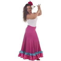 Creaciones Llopis Sevillansk Fuchsia Dansedrakt