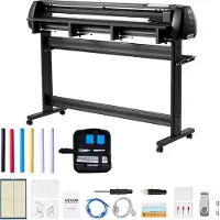 Vevor vinylkuttemaskin, 1350 mm maks. matebredde, doble blader, justerbar kraft og hastighet, LED-skjerm, vinylplotterkutterskriverpakke med klistremerkeark, overføringsfilm, Signmaster-programvare