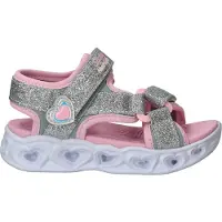 SKECHERS Sandaler m. Lys - Heart Lys - Sølv/Rosa - - 25 - Blinkende sko