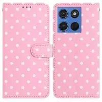 Mtp Products Motorola Moto G77/G67 lommebokveske med prikkmønster - rosa