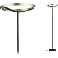 Paulmann LED-gulvlampe Melira, svart/gull, høyde 157 cm