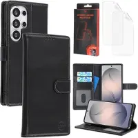 MyTPhone Samsung Galaxy S26 Ultra CardMate MagSafe lommebokveske i lær med kortholder, stativ, 2x skjermbeskytter - svart