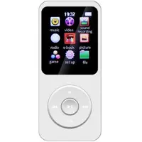 Mtp Products T1 bærbar MP4-musikkspiller med 1.8 skjerm og 64GB TF-kort - hvit