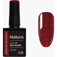 Nailura Gel Polish 10 ml - 328 Bordeaux Red Sparkle