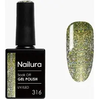 Nailura Cat Eye Gel Polish 10 ml - 316 Sparkling Yellow Green