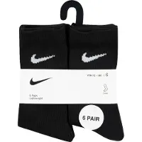 Nike Sokker - Crew - 6-pack - Svart - - 27/35 - Sokker