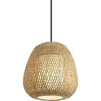 QAZQA Japandi pendellampe bambus 30 cm IP44 - Moana