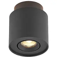 Arcchio taklampe Walisa, Ø 10 cm, svart, metall, GU10