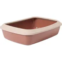 Savic Iriz kattetoalett med kant- 50 cm - champagne rosa / toskana rød