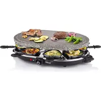 Princess Raclette 8 Oval Stone Grill Party - Raclette / varm stein - 1.2 kW