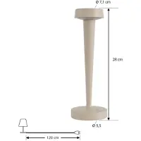 LUCANDE LED-batteridrevet lysestake Lea, vase, beige, 28 cm