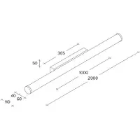 SFORZIN Pirgos LED-vegglampe, 200 cm bred, hvit, plast