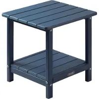 Vevor utendørs sidebord, 450B x ​​380D x 440H mm, dobbelt lag HDPE utendørs endebord for enkelt vedlikehold, tåler tøft vær, egnet for terrasse, basseng, strand, veranda, innendørs, bakgård, blå