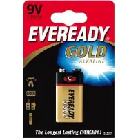 Energizer Eveready Gold, Engangsbatteri, 9V, Alkalinsk, 9 V, 1 stykker, Sort, Gull