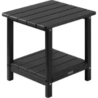 Vevor utendørs sidebord, 450B x ​​380D x 440H mm, dobbelt lag HDPE utendørs endebord for enkelt vedlikehold, tåler tøft vær, egnet for terrasse, basseng, strand, veranda, innendørs, bakgård, svart