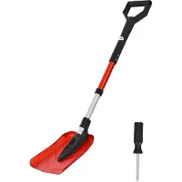 Vevor snøspade for innkjørsel, 22 cm sammenleggbar snøspade med D-formet håndtak, , 36-40 tommer justerbar, lett snøfjerningsverktøy i aluminiumslegering, reduserer ryggsmerter for hage, bil, camping