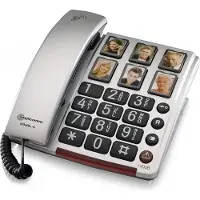 Amplicomms BIGTel 40 plus, telefon med store knapper, sølv