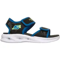 SKECHERS Sandaler m. Lys - Sola - Camo Lyse farger - Svart/Blå - - 36 - Blinkende sko