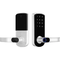 INF Smart Dørlås Fingeravtrykk Tuya - TTLock Bluetooth Biometrisk Nøkkelfri Inngang for Hjem, Leilighet, Hotell, Skole Silver