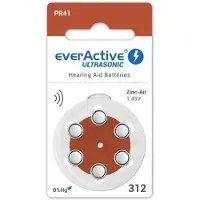 EverActive Ultrasonic 312/PR41 Høreapparatbatterier - 6 stk.