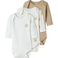 Name it Body I/e - Noos - NbnBody - 3-pack - Oxford Tan - - 1 år (80) - Langermet Body