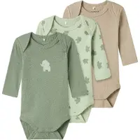 Name it Bodyer I/e - Noos - NbmBody - 3-pack - Sea Skum Elephant - - 68 - Langermet Body
