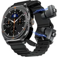 Mtp Products GT99 2-i-1 sports-smartklokke med trådløse øretelefoner - svart