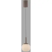 JUST LIGHT LED-hengelampe Nami, 1-lampe, hvit/sand, glass, jern