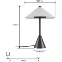LINDBY bordlampe Norvik, høyde 35 cm, svart/grå, metall