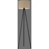 JUST LIGHT . Gulvlampe Green Duro, tekstil, trebenet, beige