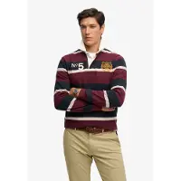 Superdry Double Emblem Stripe Rugby Langermet Poloskjorte