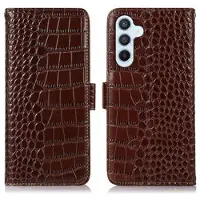 Mtp Products Samsung Galaxy S23 FE Crocodile Series Lommebok-deksel i Lær med RFID - Brun