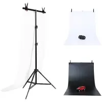 Puluz Fotostudio bakgrunnsstøtte 70x200cm + Backdrops 2 stk DCA0976