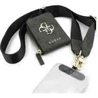GUESS 4G Metal Logo Universell crossbody-telefonstropp med tilbehørslomme - Svart