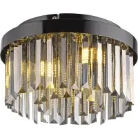 JUST LIGHT . Kulunka taklampe, krystallglass, svart