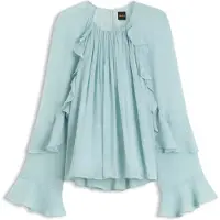 BOSS for woman. 50573224 Bradia green blouse (40), Casual, Viscose, Long sleeve