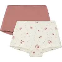 Minymo Hipsters - 2-pack - Viskose - Peach Pisk m. Blomster - - 4 år (104) - Hipsters