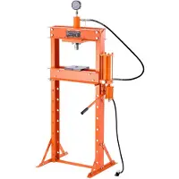 Vevor hydraulisk verkstedpresse, 20 T H-ramme pneumatisk verkstedpresse med pressplate, stabil garasjegulvjusterbar hydraulisk presse med trekantet støtte, egnet for bøying, retting og stempling