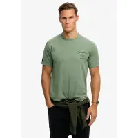 Superdry for man. M1012248A Tokyo Narrative Loose green T-shirt (L), Casual, Cotton, Short sleeve