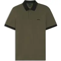 BOSS for man. 50564688 Polo Paule olive green (S), Casual, Cotton, Short sleeve