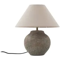 LUCANDE bordlampe Thalorin, høyde 39 cm, brun, keramikk