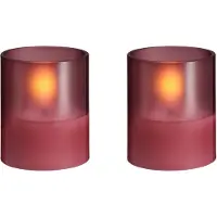 Moods & More LED-glasslys i vintage rose Ø 4,7 cm x H 5,7 cm – 2 stk