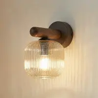 TK Lighting Vegglampe Salvia, brun/cognac, glass, høyde 20 cm, E14