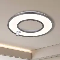 VIOKEF LED-taklampe Valeria, børstet grå, Ø 60 cm, metall