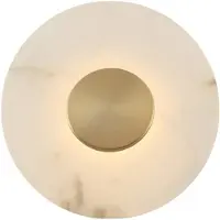 VIOKEF LED-vegglampe Allison, gullfarget/hvit, Ø 30 cm, metall