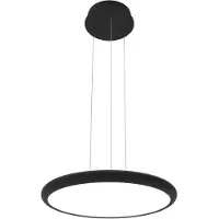 VIOKEF LED-hengelampe Benett, svart, Ø 50 cm, metall/akryl